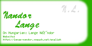 nandor lange business card